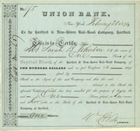 Union Bank - Stock Certificate
